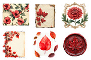 Red Vintage Fall Ephemera Clipart, an Illustration by CreationArt (Thumbnail 4 of 5)