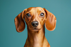 Closeup portrait of dachshund dog with large eyes and smooth bro, an Animal Photo by José Manuel Gelpi