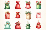 Santa’s Gift Bag Clipart, an Illustration by CrexoraLab (Thumbnail 2 of 5)