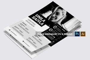 Black Minimalist CV & Resume