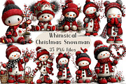 Whimsical Christmas Snowman Clipart, a Seasonal Illustration by Creative Art (Thumbnail 1 of 7)