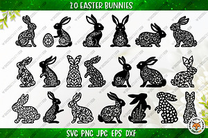 Easter Bunny Collection,Floral Bunny, an Animal Illustration by Digital_Craftyfox