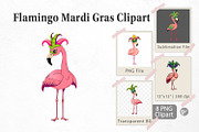 Flamingo Mardi Gras Clipart, a Graphic by Artnoy (Thumbnail 1 of 5)