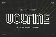 Voltine - Modern Neon Typeface, a Font by Flawless And Co (Thumbnail 1 of 10)