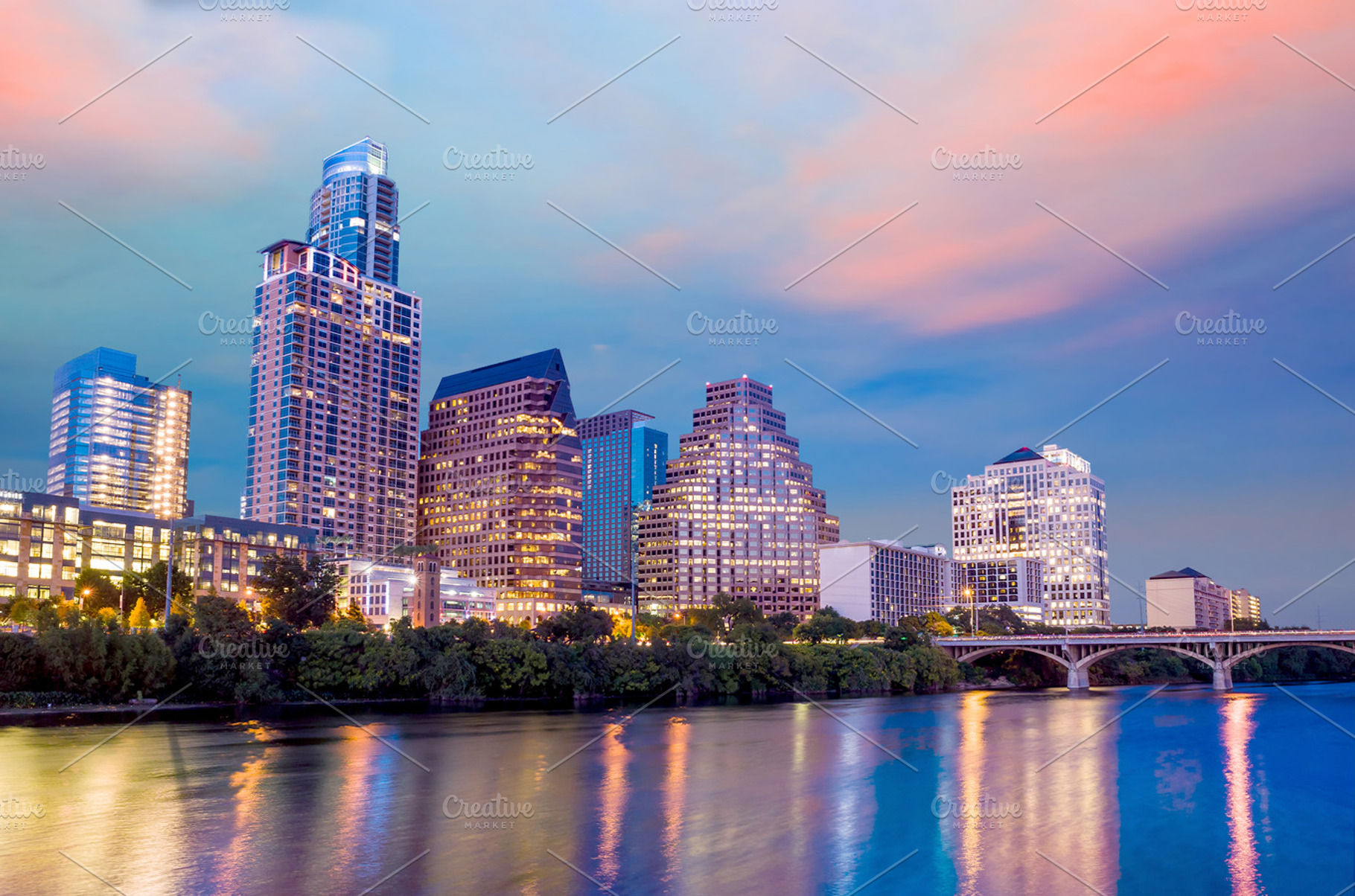 Austin skyline sunset stock photo containing austin and downtown, an Architecture Photo by f11photo