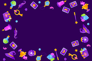 Frame with magic items., a Background Graphic by incomible