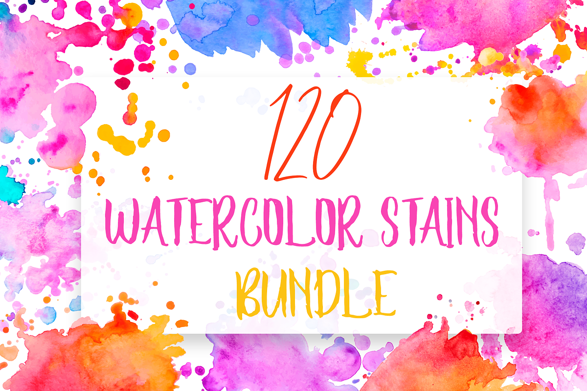 Watercolor splashes clip art, a Templates & Theme by Ksusha shop (Photo 1 of 7)