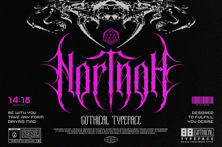 Nortnoh Metal Modern Typeface, a Blackletter Font by alit design
