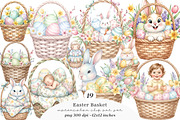 Easter Basket Clipart PNG Bundle, an Illustration by SinaCreation (Thumbnail 1 of 11)