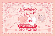 Valentine's Day Font Bundle, a Sans Serif Font by HipFonts (Thumbnail 1 of 12)
