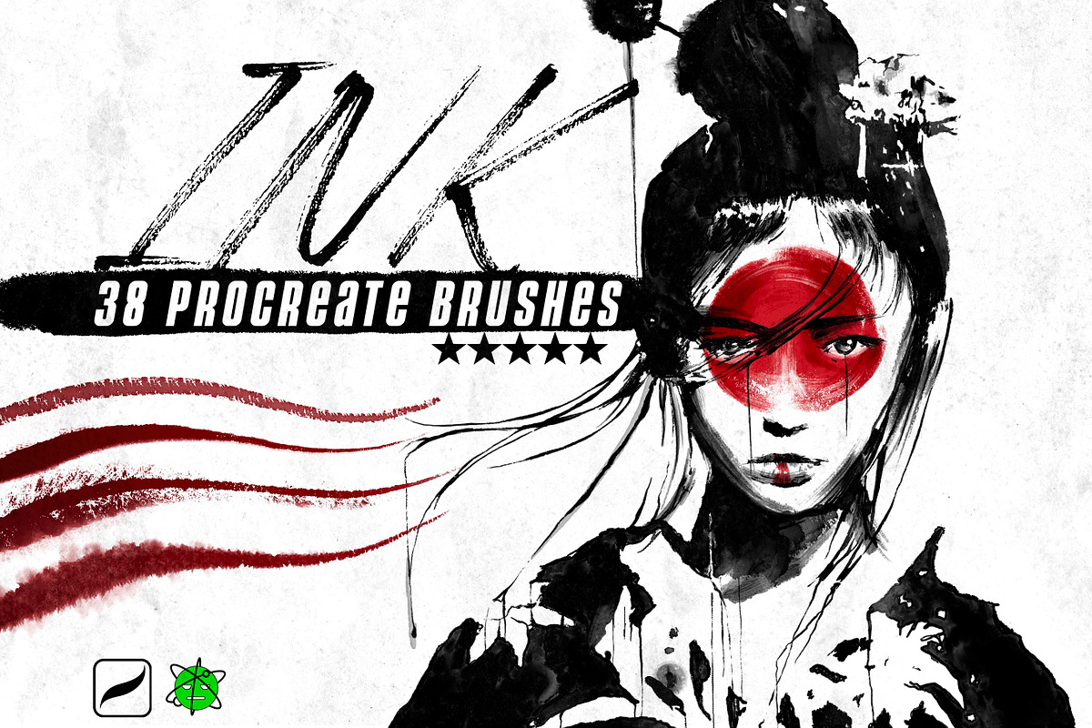 Ink Brushes For Procreate, a Brush Add-On by Nuclear Brushes (Photo 1 of 10)