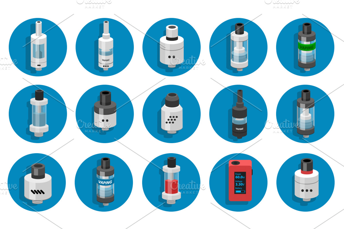 30 Vaping Flat Icons, an Icon by ToozDesign (Photo 3 of 3)