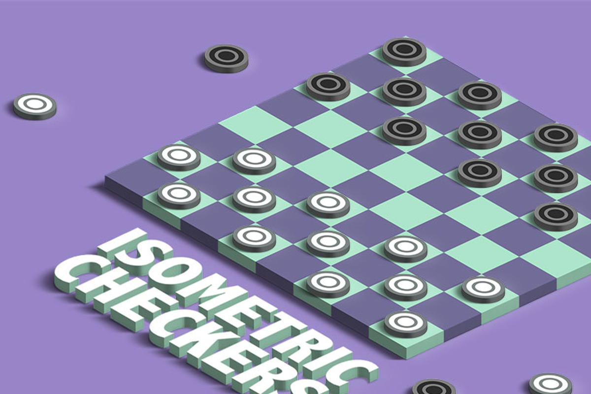 Isometric Checkers Mockup, an Object Graphic by Beavergraphy (Photo 1 of 3)