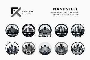 Nashville Skyline Vector Icon, an Icon by Akatype Studio