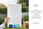 Microfiber Tea Towel Mockup, a Household Mockup by EmpaviMockups (Thumbnail 1 of 6)
