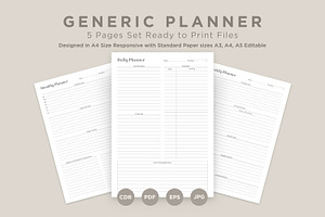 Generic Planning Pages Set V-16