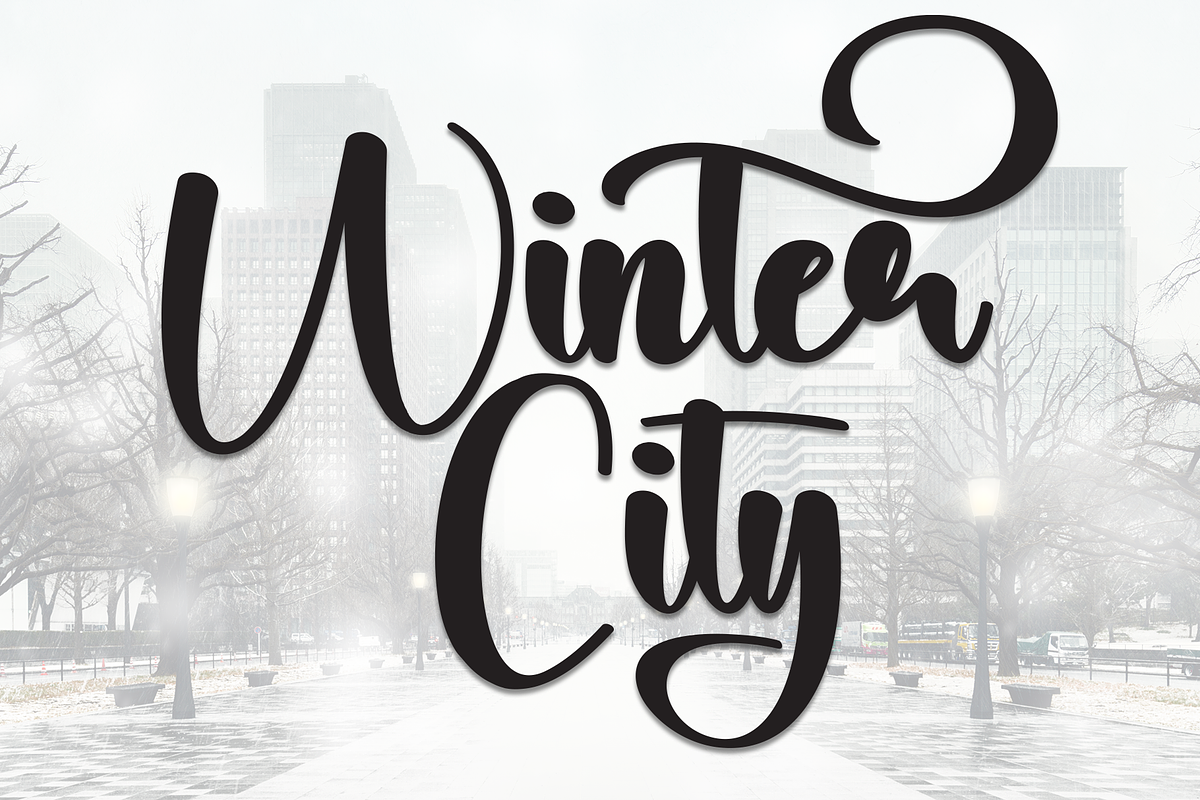 Winter City | Script Font, a Handwritten Font by Scratchones (Photo 1 of 9)