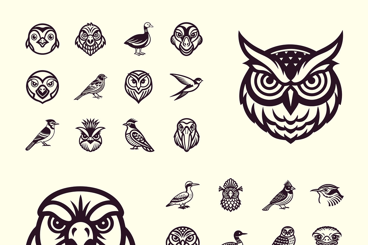 Birds Silhouette Icon Set, a Solid Icon by Creative Stall (Photo 7 of 9)