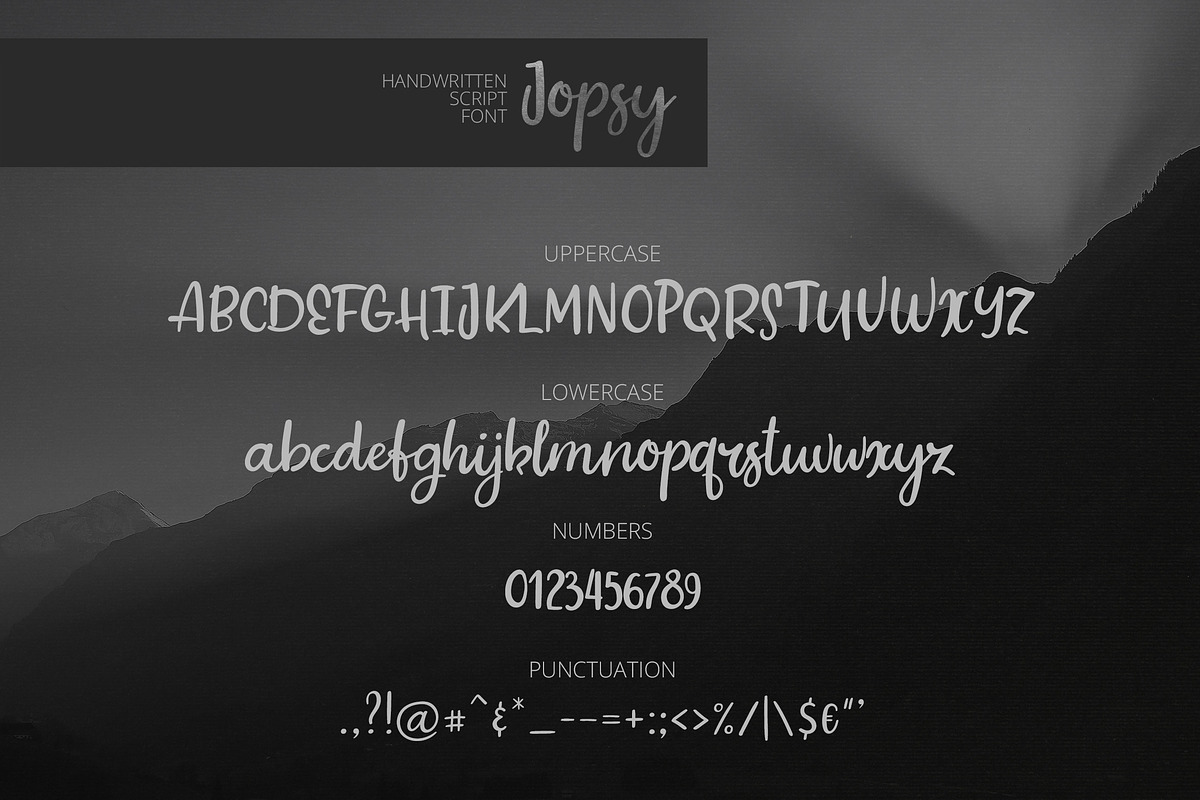 Jopsy. Handwritten Font preview 6