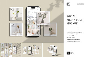 Social Media Post Mockup, a Wearable Device Mockup by graphictime