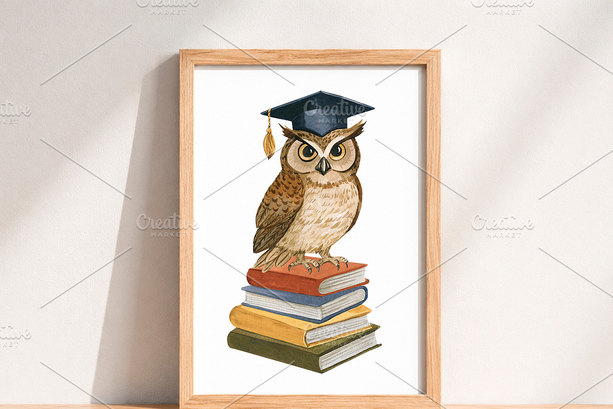 Watercolor Graduation Clipart PNG, an Education Illustration by PatternPalette (Photo 3 of 5)