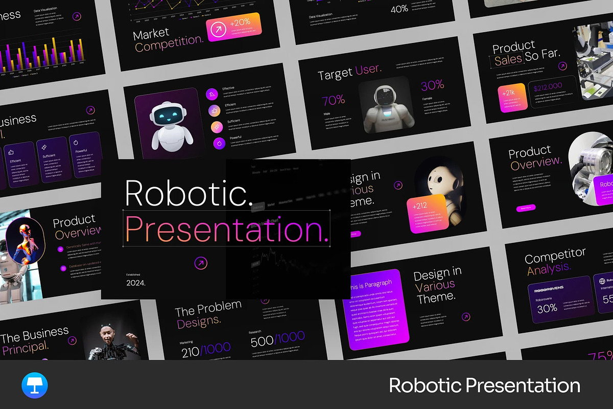 Robotic AI Keynote Templates, a Presentation Template by Fit-tee (Photo 1 of 2)