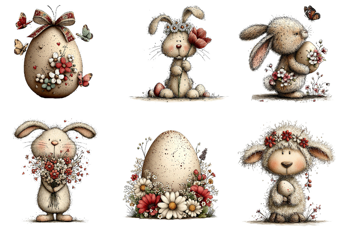Easter Bunny Clipart Bundle, an Illustration by CreationArt (Photo 4 of 5)