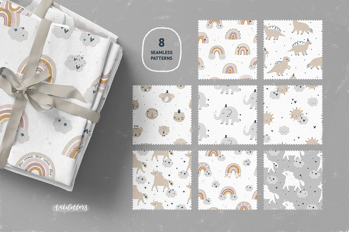 Baby Animals & Pastel Rainbows, an Animal Illustration by tatiletters (Photo 6 of 8)