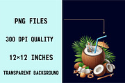 Coconut Drink Sublimation Clipart Bu, an Illustration by SVGArt (Thumbnail 7 of 8)