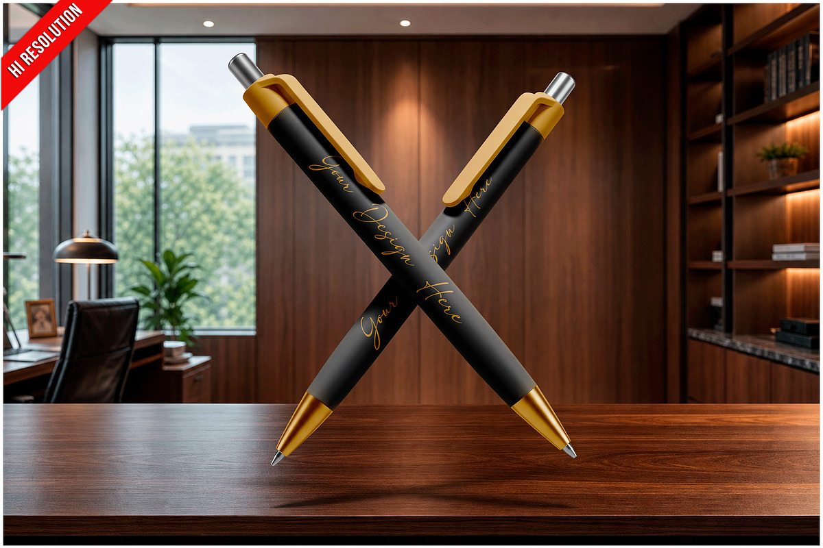 Ballpoint Pen Background PSD, a Pens & Pencil Mockup by Bruno's Shop (Photo 1 of 3)