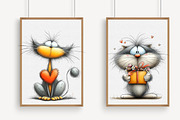Whimsical Valentine Cats Clipart, an Illustration by Libby Wishes (Thumbnail 3 of 7)