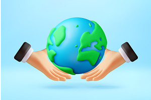 3d illustration of hands holding, an Illustration by Abscent
