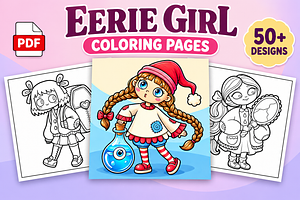 Eerie Girl Coloring Pages Vol. 2