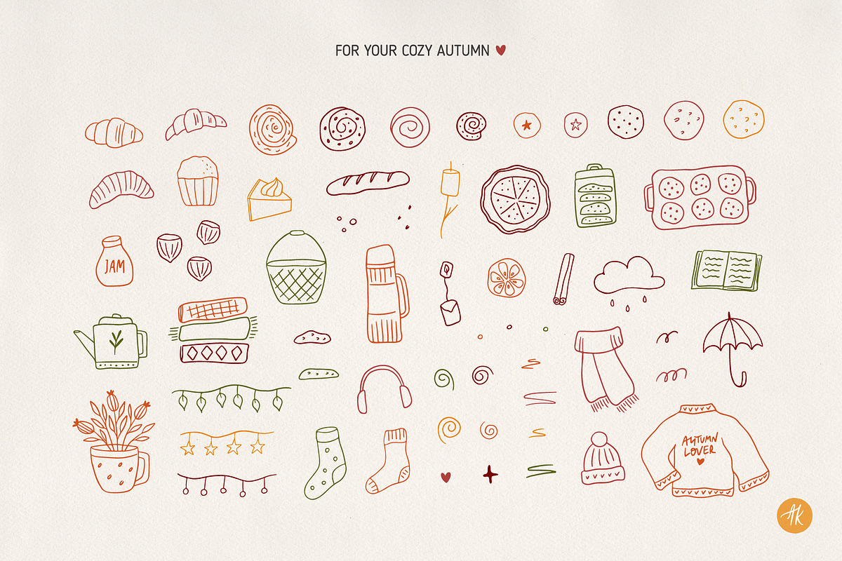 Autumn Charme Hand Drawn Doodle Set, an Object Illustration by Alena Koval (Photo 9 of 20)