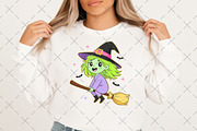 Whimsical Halloween Witch PNG, an Illustration by Craft Nest (Thumbnail 4 of 6)