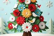 Christmas Tree 3D Paper Cut, a Decorative Illustration by Sharon Schwalbe (Thumbnail 1 of 2)