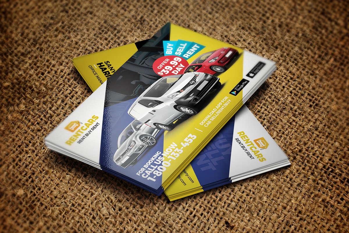 Rent A Car Business Card Template, a Business Card Template by GraphicsEgg