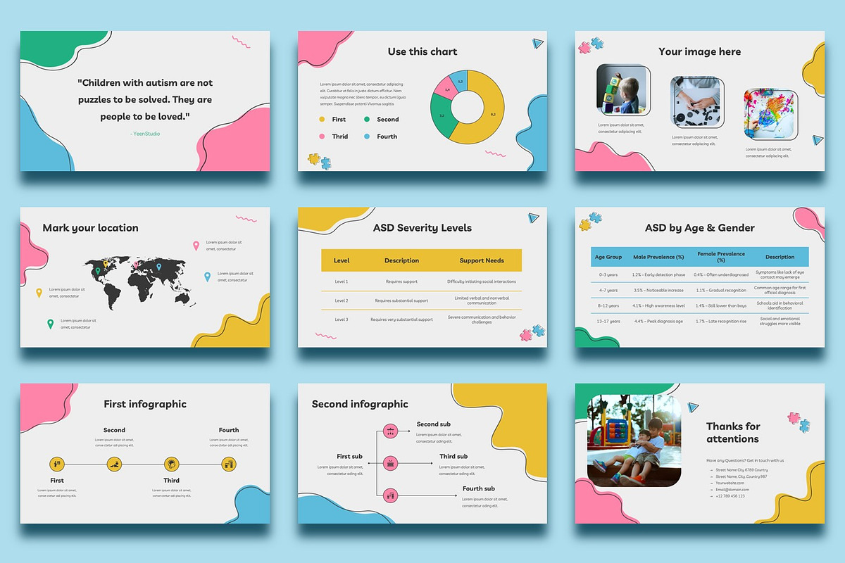 Autism Presentation Template, a Presentation Template by BumbleGraph Studio (Photo 5 of 5)