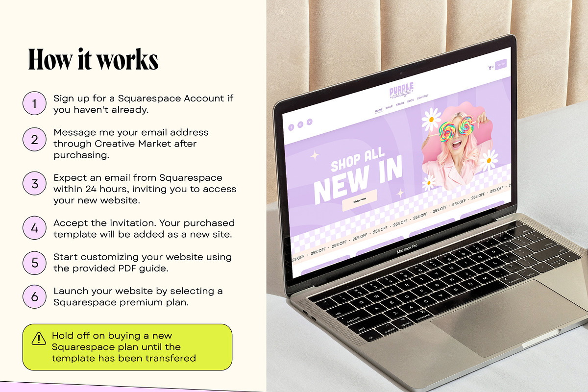 Purple Retro Squarespace Template, a Squarespace Template by Template Twist Shop (Photo 5 of 10)