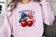 America Cherry Bow PNG Design, a Seasonal Illustration by DreamArtGraphic (Thumbnail 3 of 5)