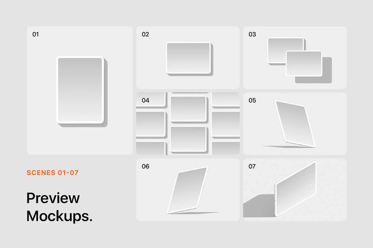 iPad Pro 11 - 21 Clay Mockups, an iPad Mockup by Asylab (Photo 2 of 56)