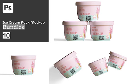 Mini ice cream packaging mockup