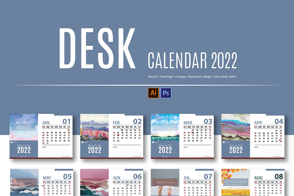 2022 Desk Calendar Templates, a Stationery Template by Offload VN (Photo 3 of 3)