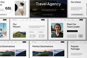 White Travel Agency Google Slide, a Presentation Template by graphicook