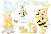 Cute Bear Bee Boy Honey clipart, an Animal Illustration by Magic Story Studio (Thumbnail 1 of 4)