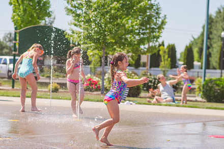 Girl child at splash park stock photo containing girl and summer