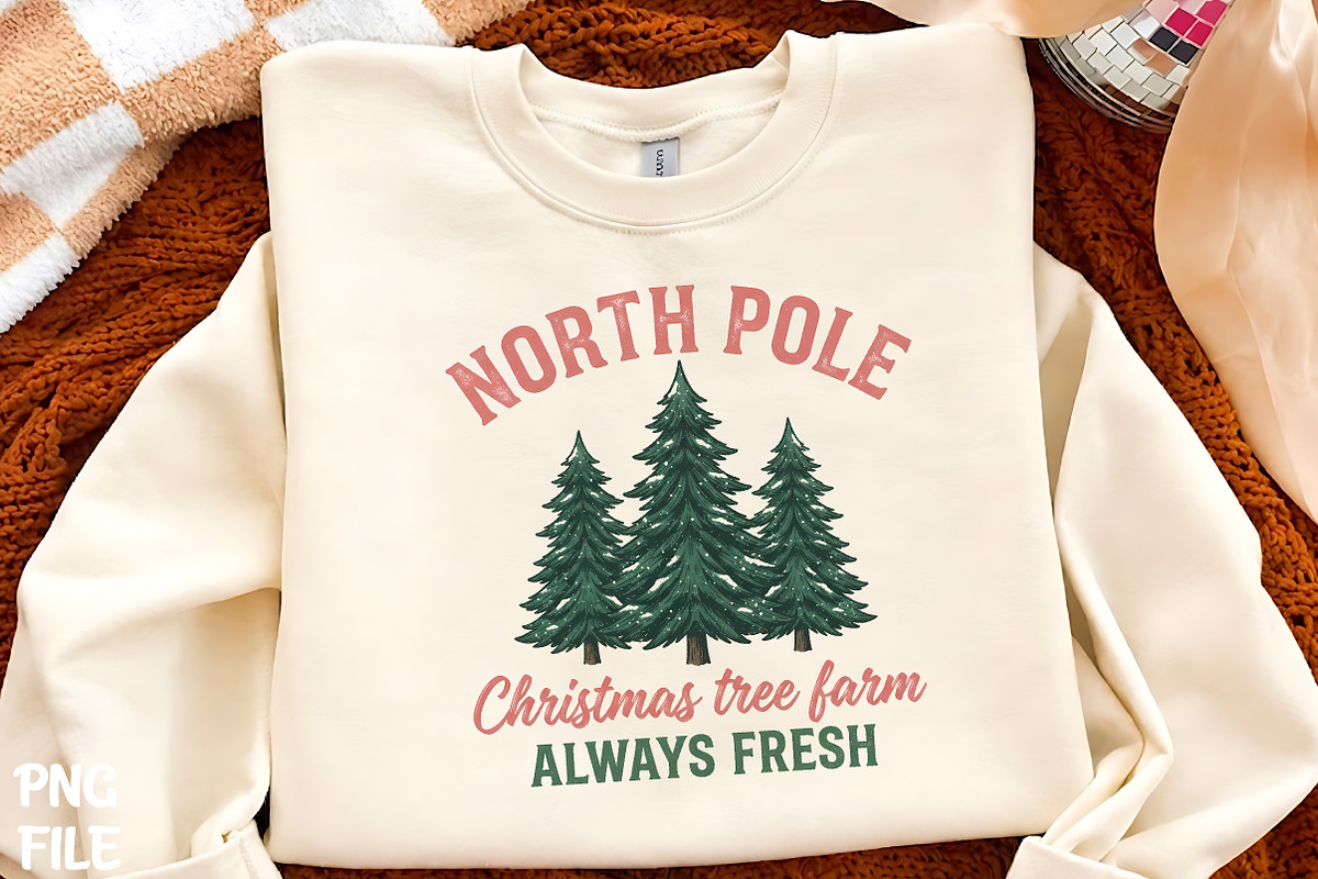 North Pole Tree Farm Christmas PNG, a Seasonal Illustration by CrexoraLab (Photo 1 of 4)