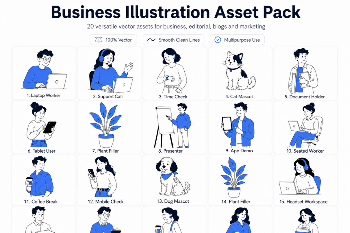 Business Illustration Asset Pack, an Object Graphic by Nerokanji_Designs (Photo 2 of 4)
