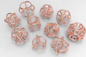 10 Polytope Beads Set - 3D Print