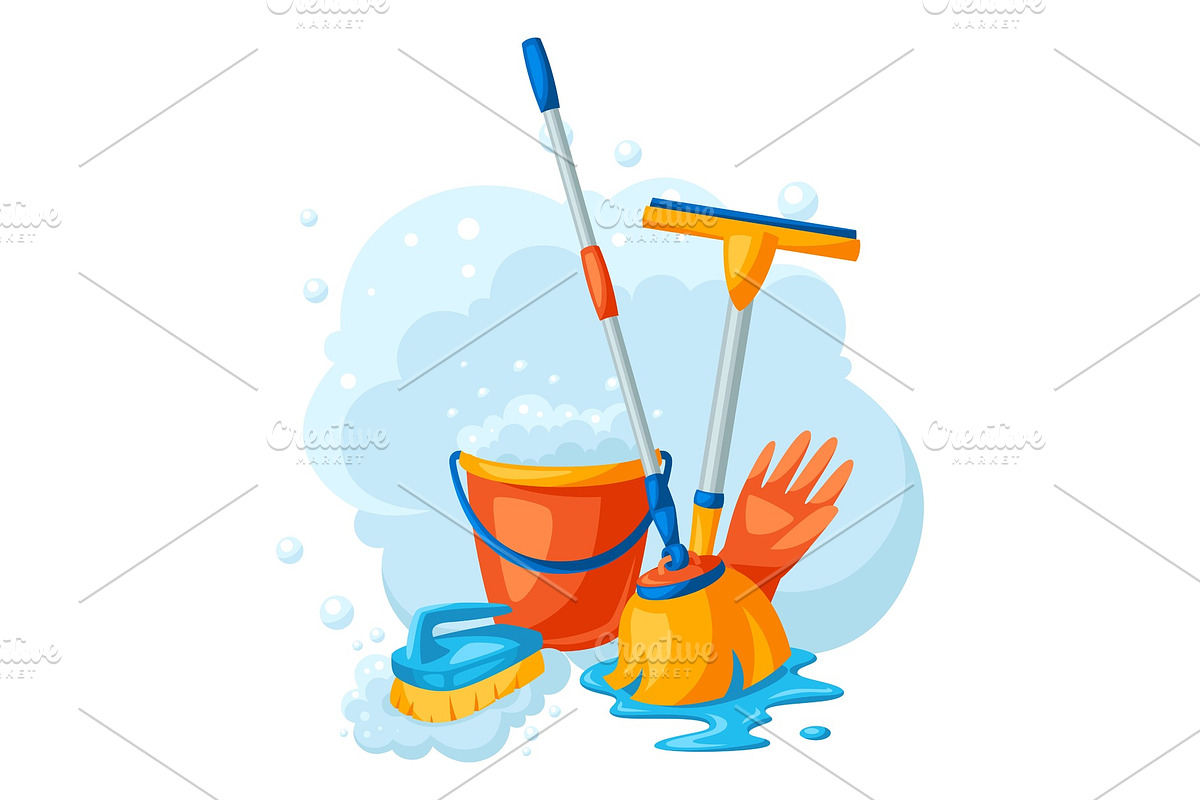 Housekeeping background with, an Illustration by incomible